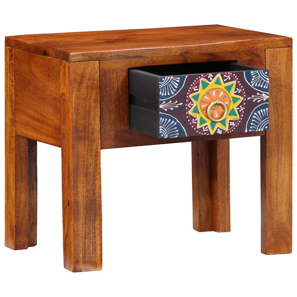 Side Table with Drawer and Storage Brown 40 X 30 X 36 Cm