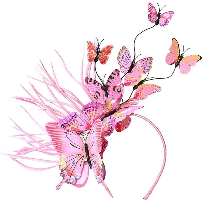 Boho for Butterfly Headband for Butterfly Wings Headwear Novelty for Butterfly Hair Band Halloween Wedding Headpiece Par