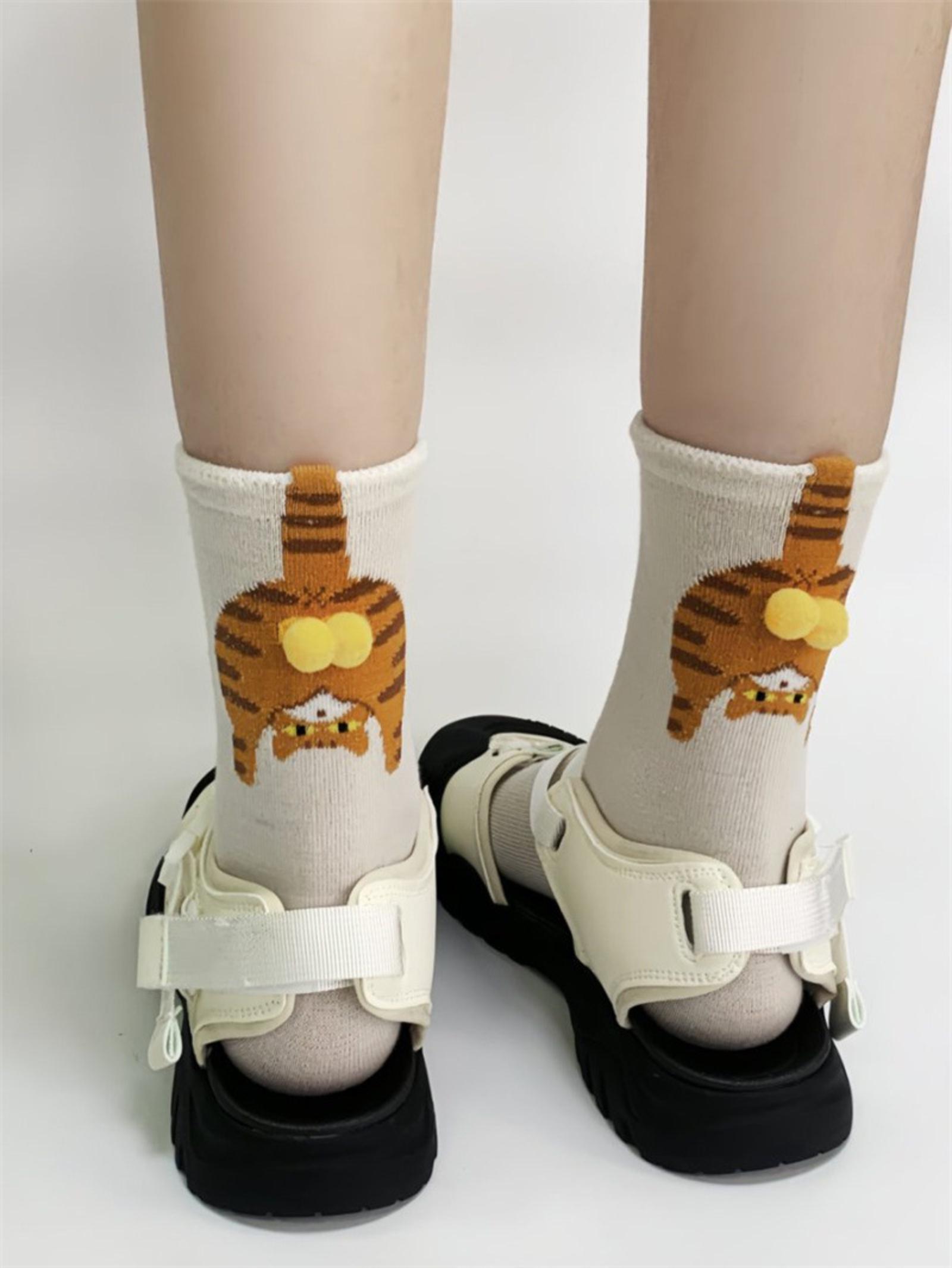 

Couple Socks Cute Mid-tube Four Seasons Socks Cartoon All- Pile Socks One Size