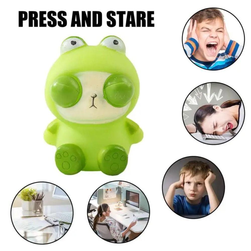 Cartoon Animal Burst Eye Panda Squeeze Toys Simulation Frog Squeeze Ball Toys  Baby Game