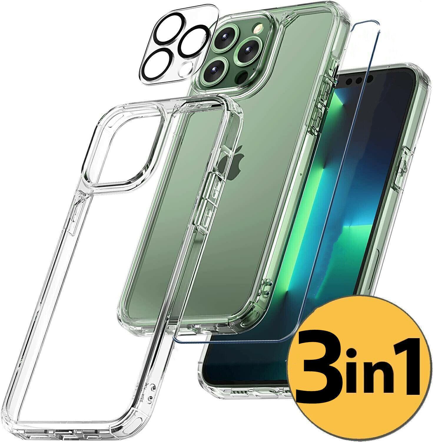 Tempered Glass Screen Protector,Lens Cover &Clear Case for iPhone 11