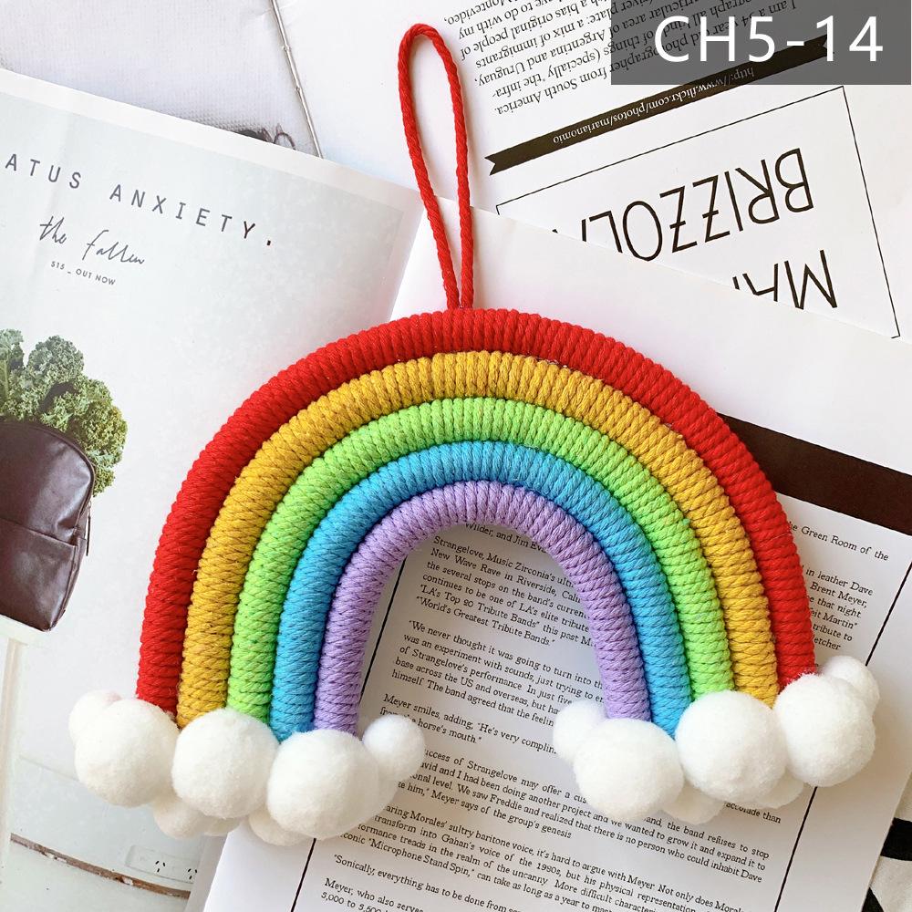 Nordic Style Woven Cloud Rainbow Hanging Ornaments - Children's Room Wall Decor Pendant