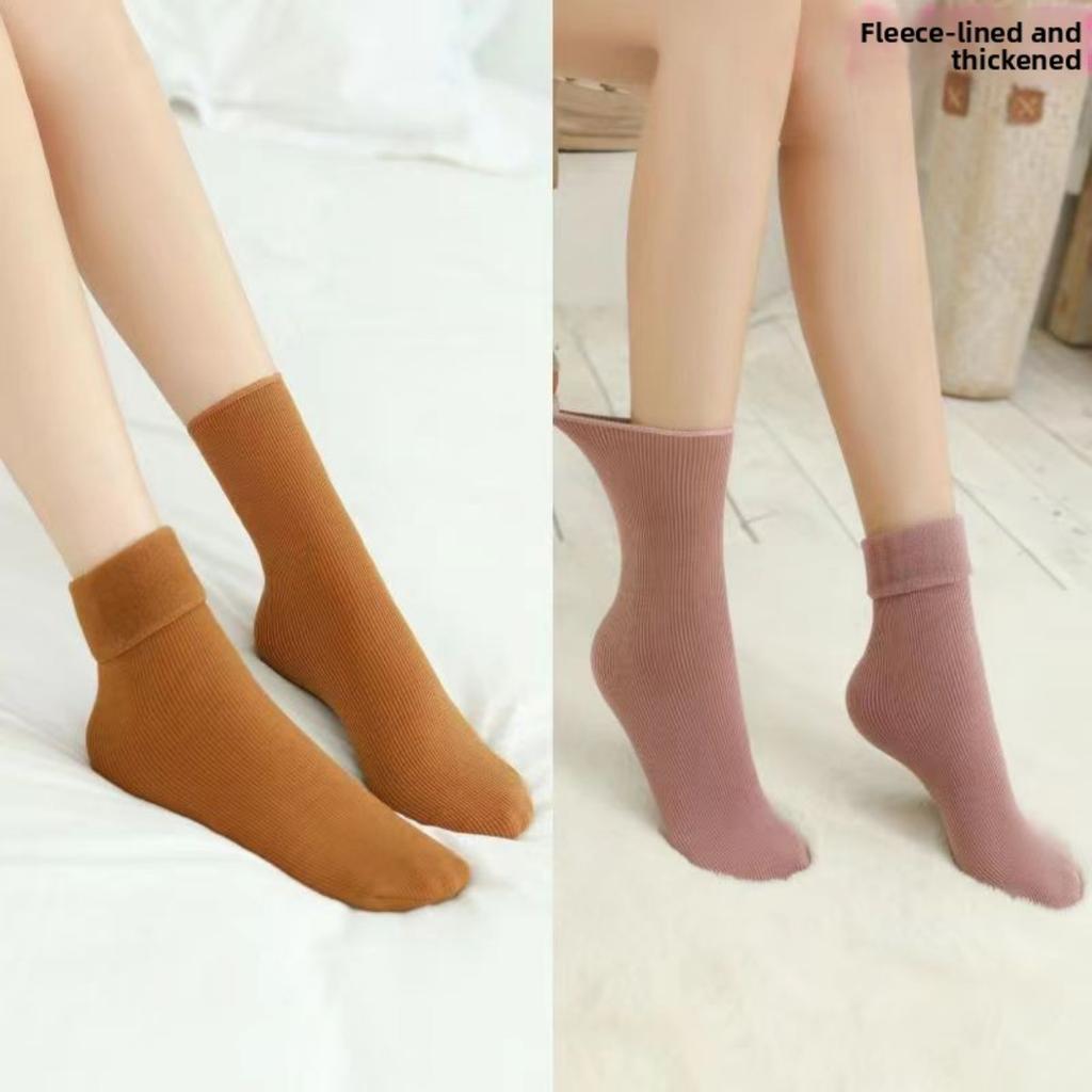 10-1 Women's Winter Warm Mid Tube Socks - Elastic Edge with Thickened Ribbed Design, Available In Multiple Colors, Suitable for Casual and Formal Wear