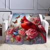 Cardinal Butterfly Fantasy Print Blanket Warm Soft Luxury Gifts for Children Adults Suitable for Home Bed Sofa Travel RV