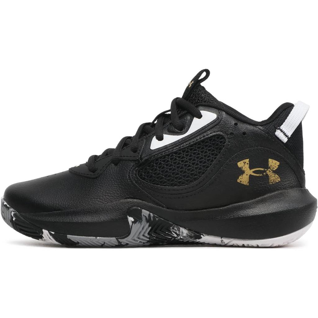 Under Armour Lockdown 6 GS Black Metallic Gold Kids Sneakers 3025617-003