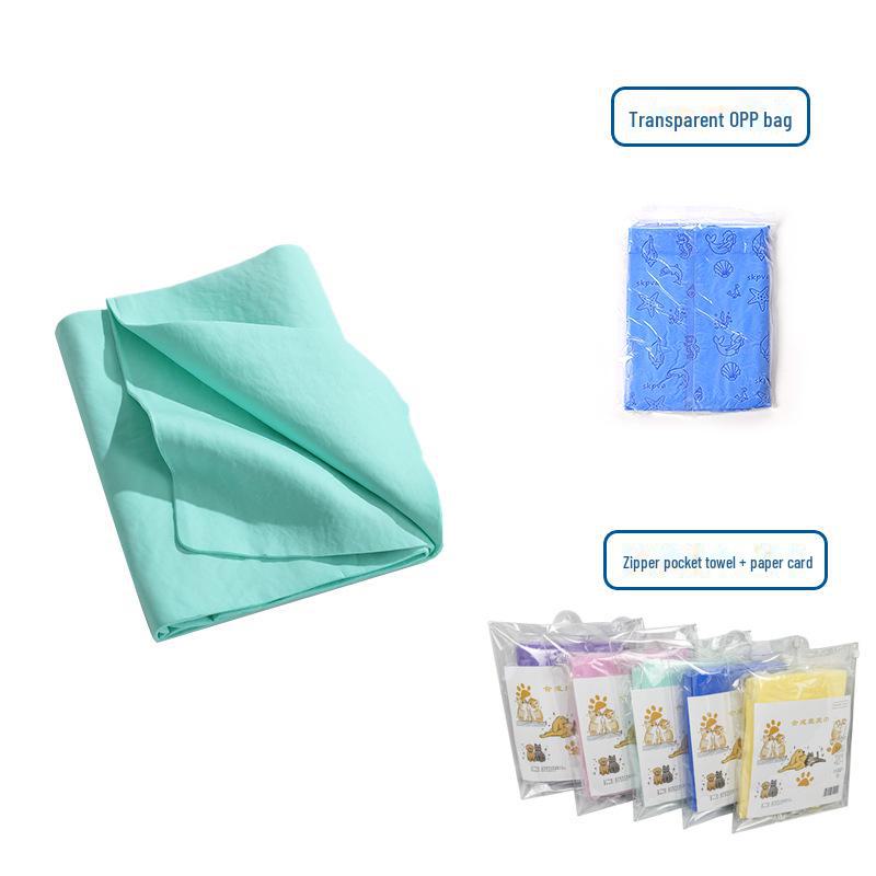 

Плоское полотенце для купания домашних животных из ПВА 86x64 - быстросохнущее, впитывающее, с эффектом оленьей кожи для собак OPP Bag Towel