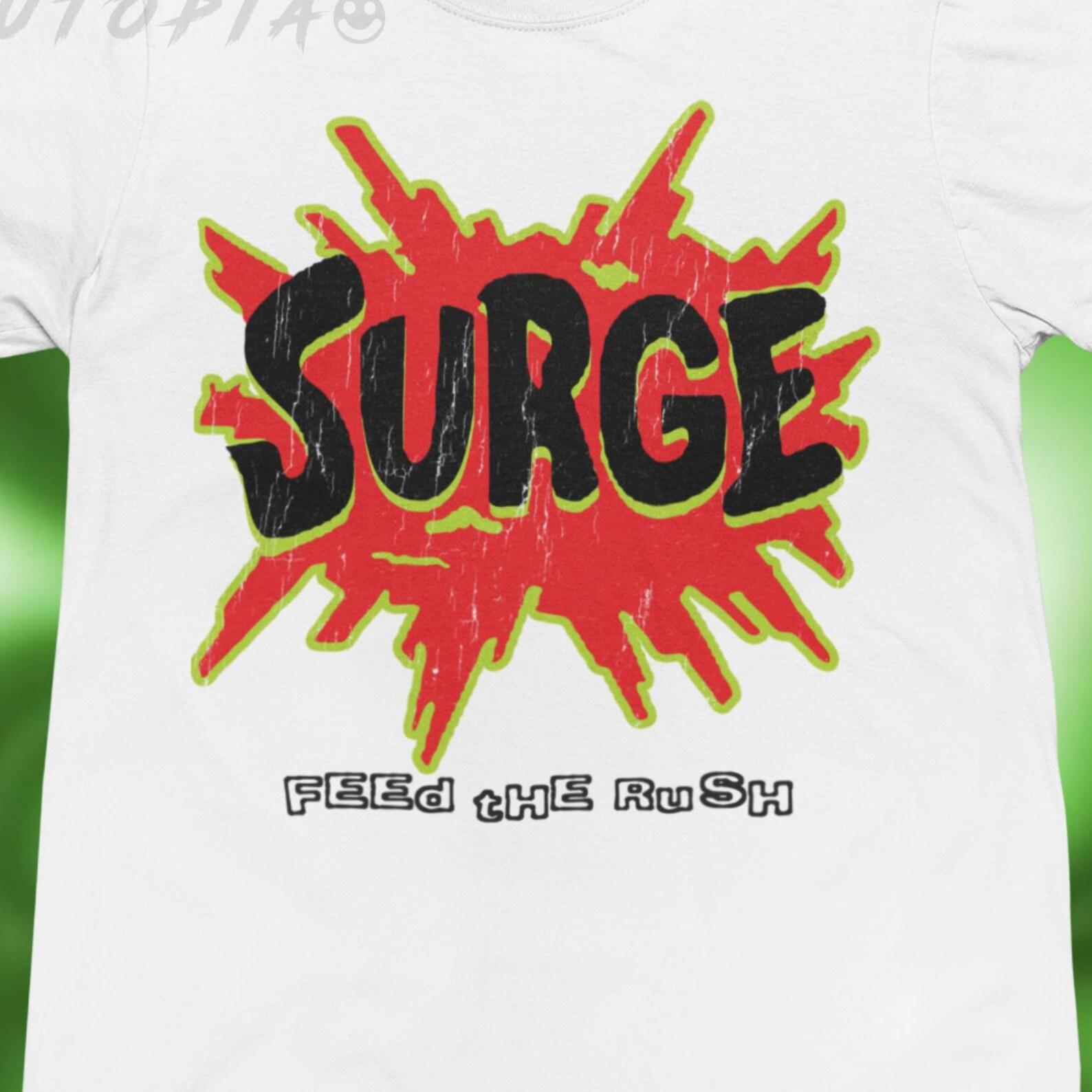 Surge Soda Graphic Tee: 90s Nostalgia Softstyle Shirt 4XL