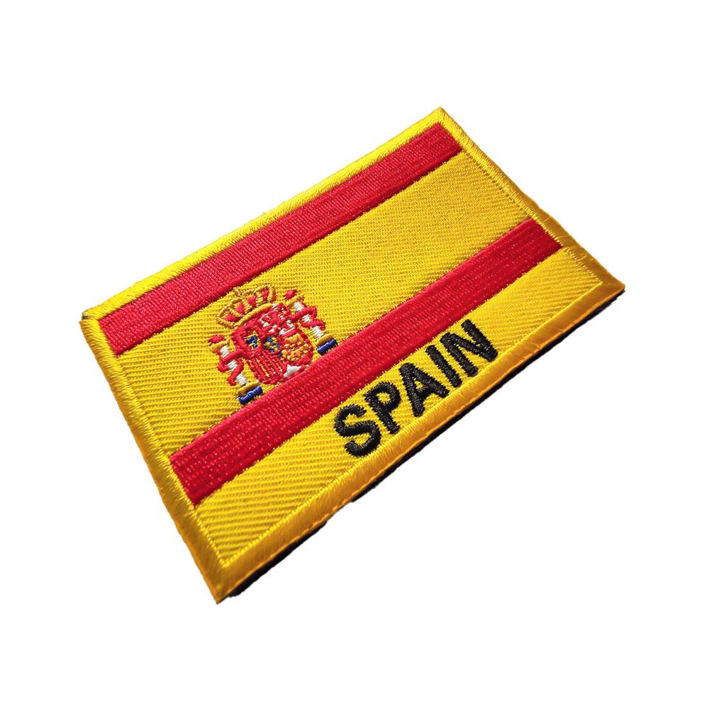 Toppa Ricamata Bandiera Spagnola su Vestiti Accessori Militari Tattici Toppe con Velcro Zaino Distintivo Morale Applicazione Chiusura