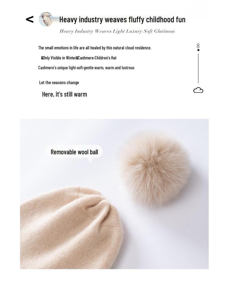 Children's Cashmere Knit Hat for Autumn & Winter - Warm, Ear Protection, Fashionable, Versatile, Turban Style for Boys and Girls