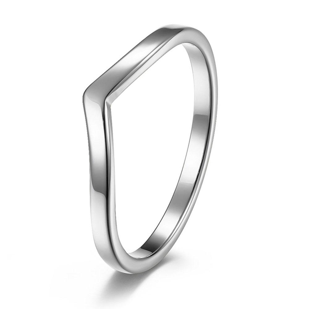 

Heart-shaped Titanium Steel Female Ring with Polished Surface and Stackable Tail Rings 5 серебряный
