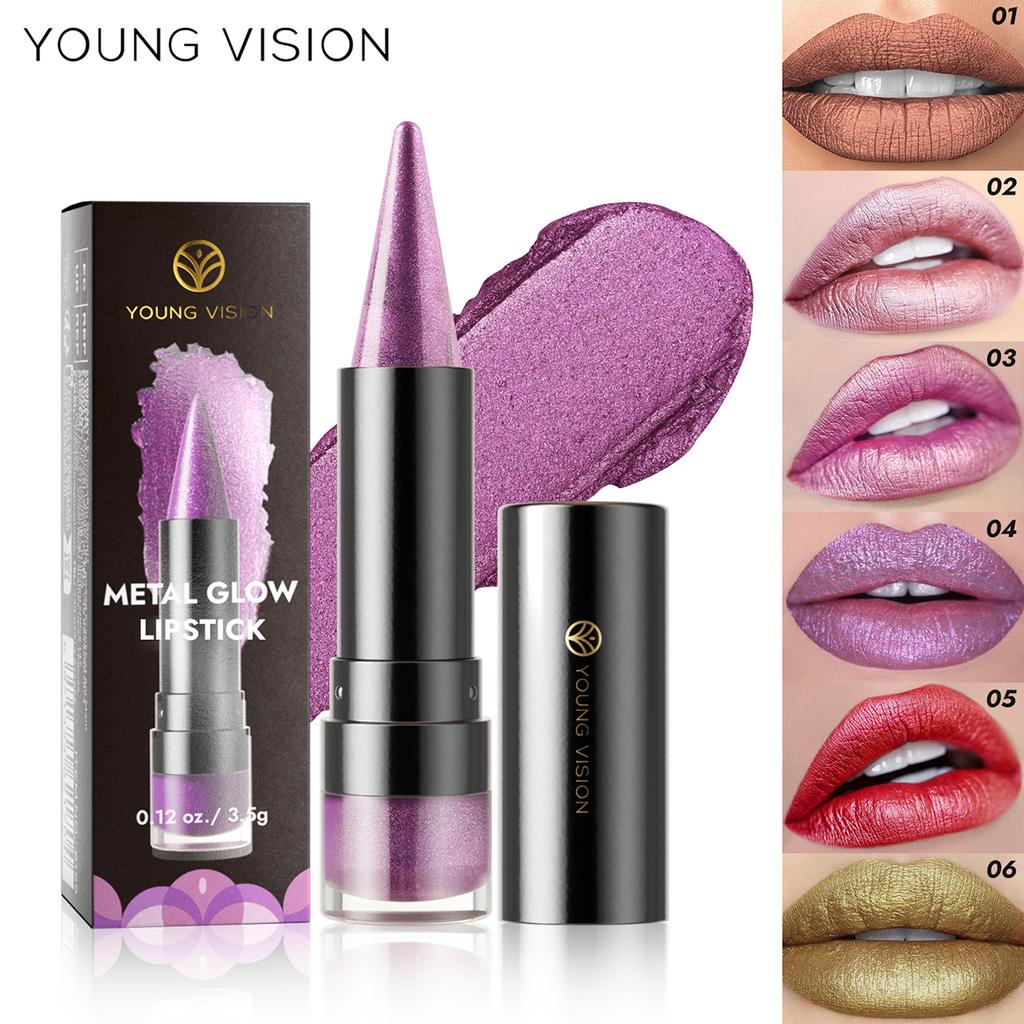 6 Colori Rossetto Ombretto Stick Doppia Funzione Glitter Fini Opachi Lunga Tenuta Facile Da Colorare Non Si Attacca Alle Labbra Matita Contorno Labbra