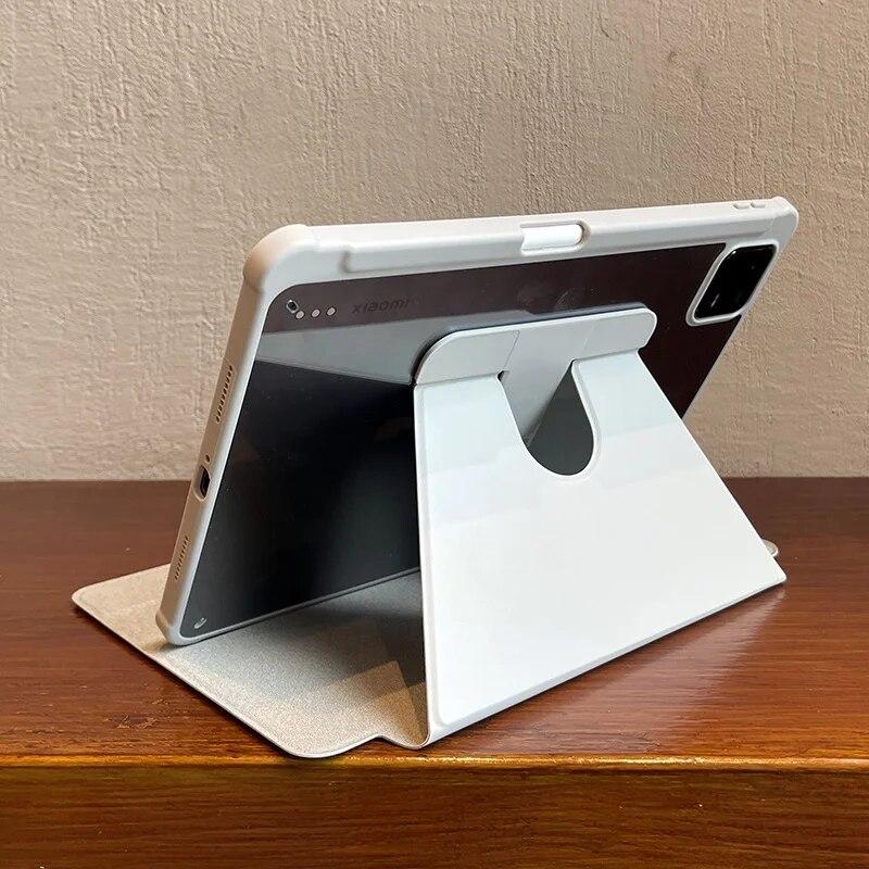 360° Rotation Acrylic Case for Redmi Pad SE 11 Inch 2023 Stand Leather Cover for Xiaomi Pad 6 6 Pro Pad 5 5 Pro with Pen Slot Shockproof Case