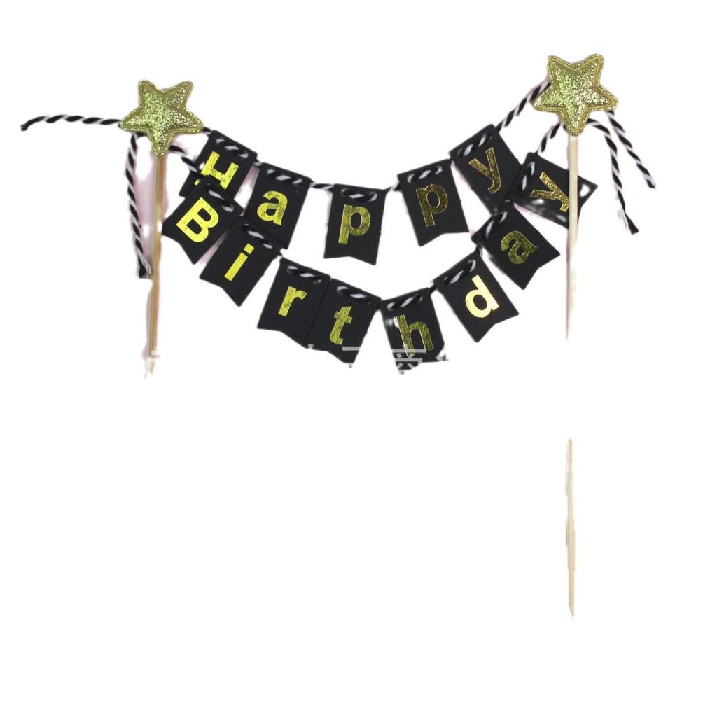 Creative Star Happy Birthday Cake Topper Flags