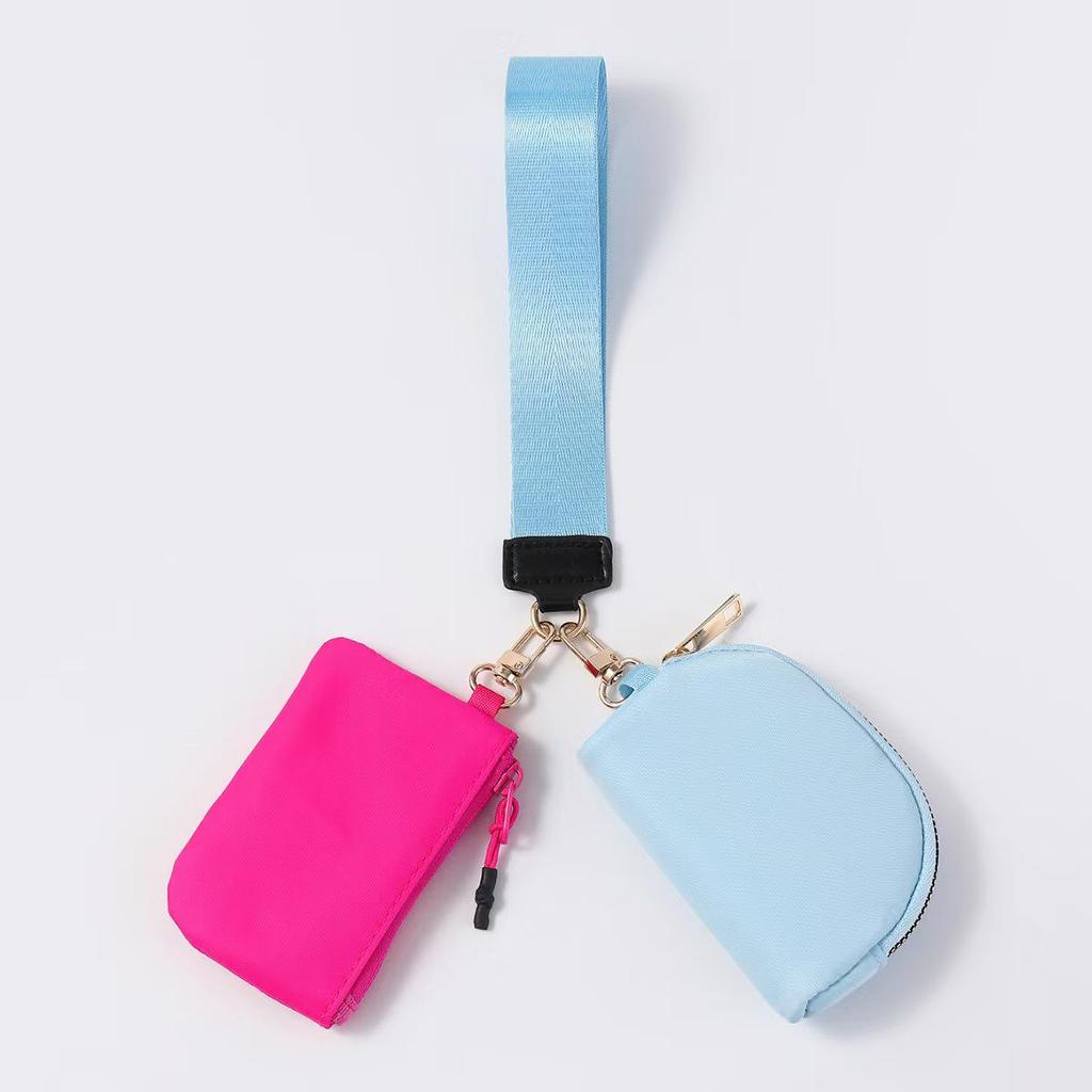 LULU-Style Waterproof Mini Wristlet & Coin Purse with Key Storage and Red Envelope Pocket