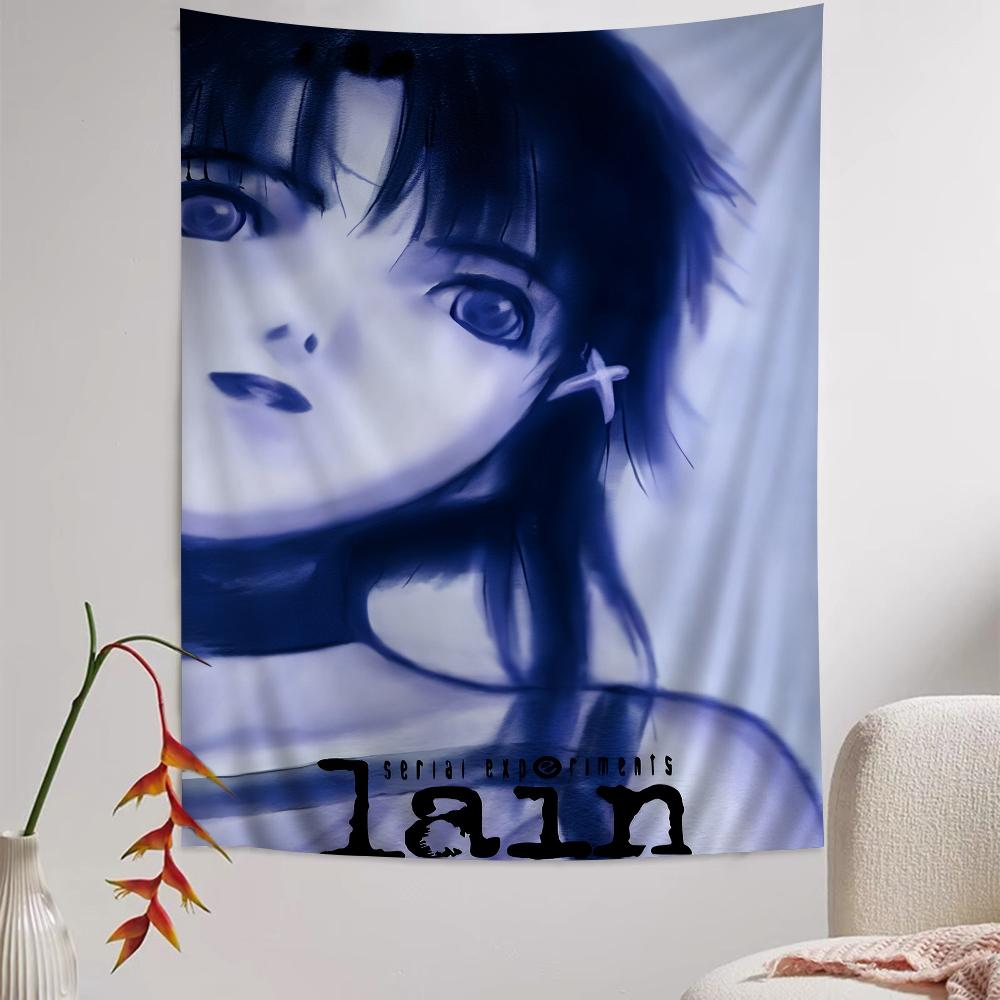 

Serial Experiments Lain Cartoon Tapestry Art SciFi Room Home Decor Wall Hanging for Bedroom Living Room Dorm Design 74x94cm(29x37in)