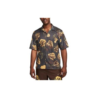 Floral Print Casual Breathable Short Sleeve Shirt Men Shirts Black FJ1650-060