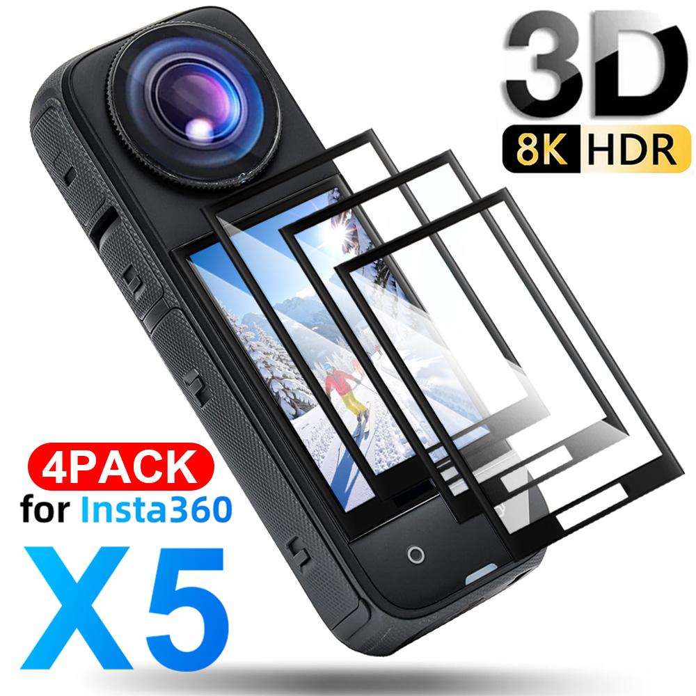 Screen Protectors for Insta360 X5 3D Curved Anti-Scrach Tempered Glass Protective Film for Insta360 one X5 Action Video Cameras