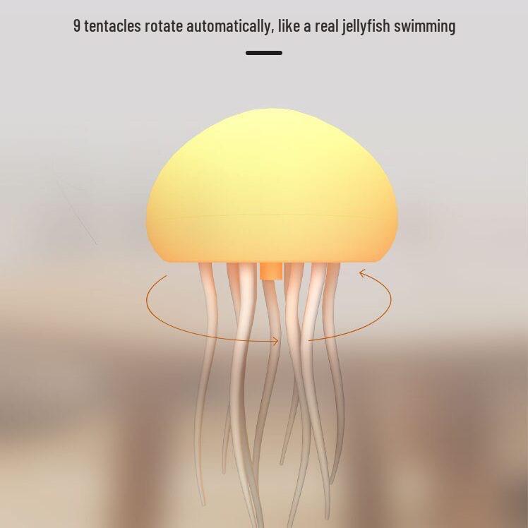 Gradient Smart Voice-Control Jellyfish Lamp with Atmosphere Sensing and Dynamic Floating Tentacles