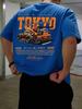 Unisexs Pure Cotton Tshirt with Racing EleUnisexts Tokyo Street Style Racing Culture Daily Attire