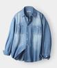 INDUST Bio-Washed Two-Pocket Western Denim Shirt_Medium Blue