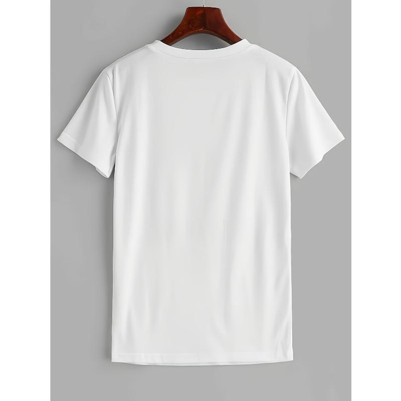 Europäische Größen Herren-T-Shirt mit auffälligem Buchstabenaufdruck - Trendiges tägliches Oberteil im europäischen amerikanischen Stil