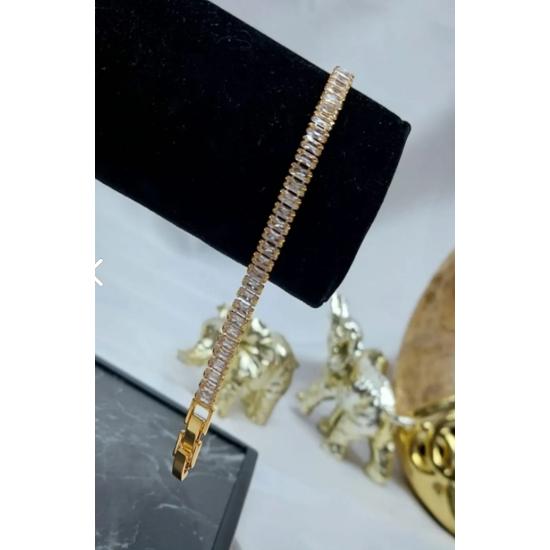 Luxuriöses, anlaufgeschütztes Baguette-Armband für Damen von Waterway