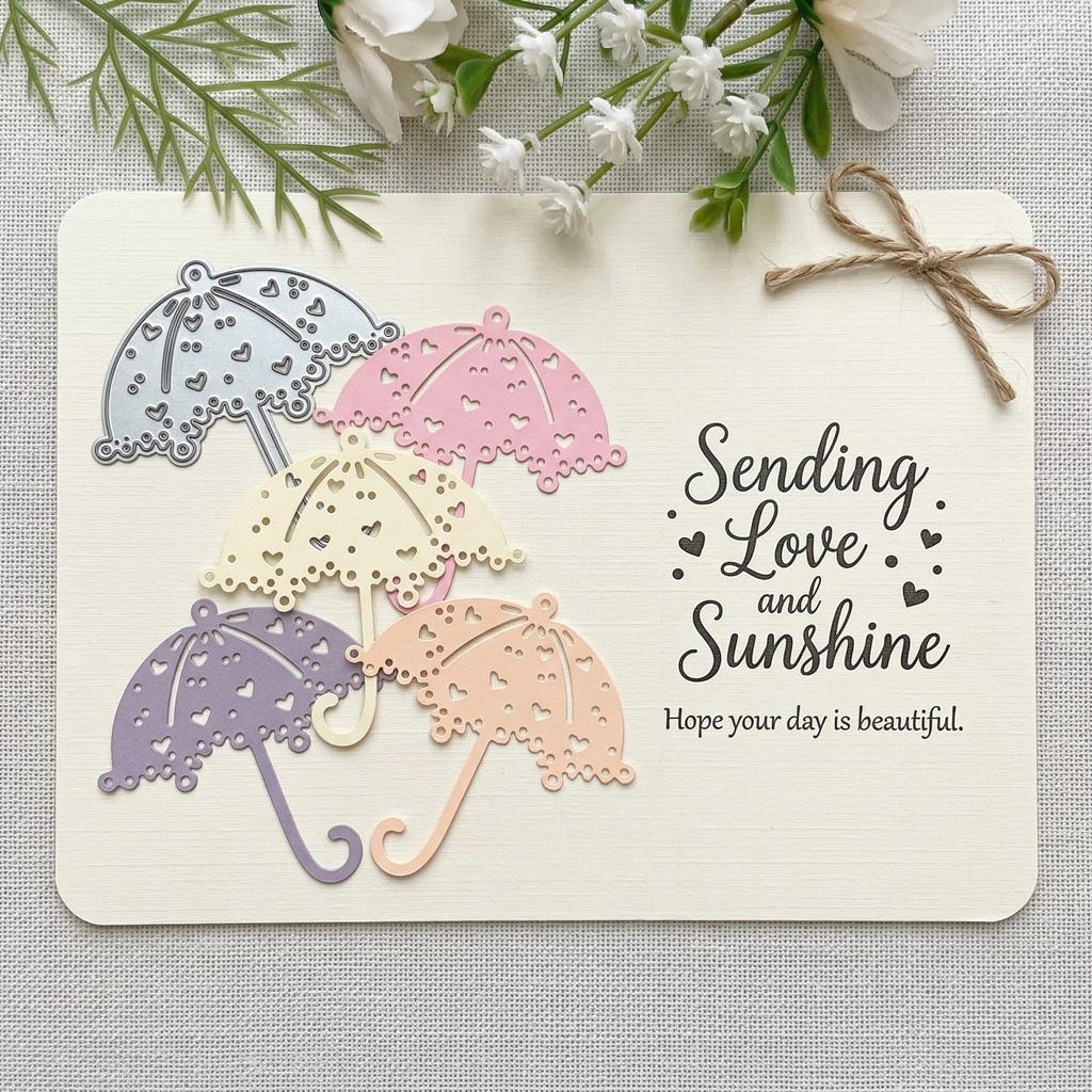 

Umbrella Die Cuts for Card Making, Love Hearts Carbon Steel Cutting Dies, Metal Die Cutting Mold, Scrapbooking Dies, Etched Embossing Stencil dies