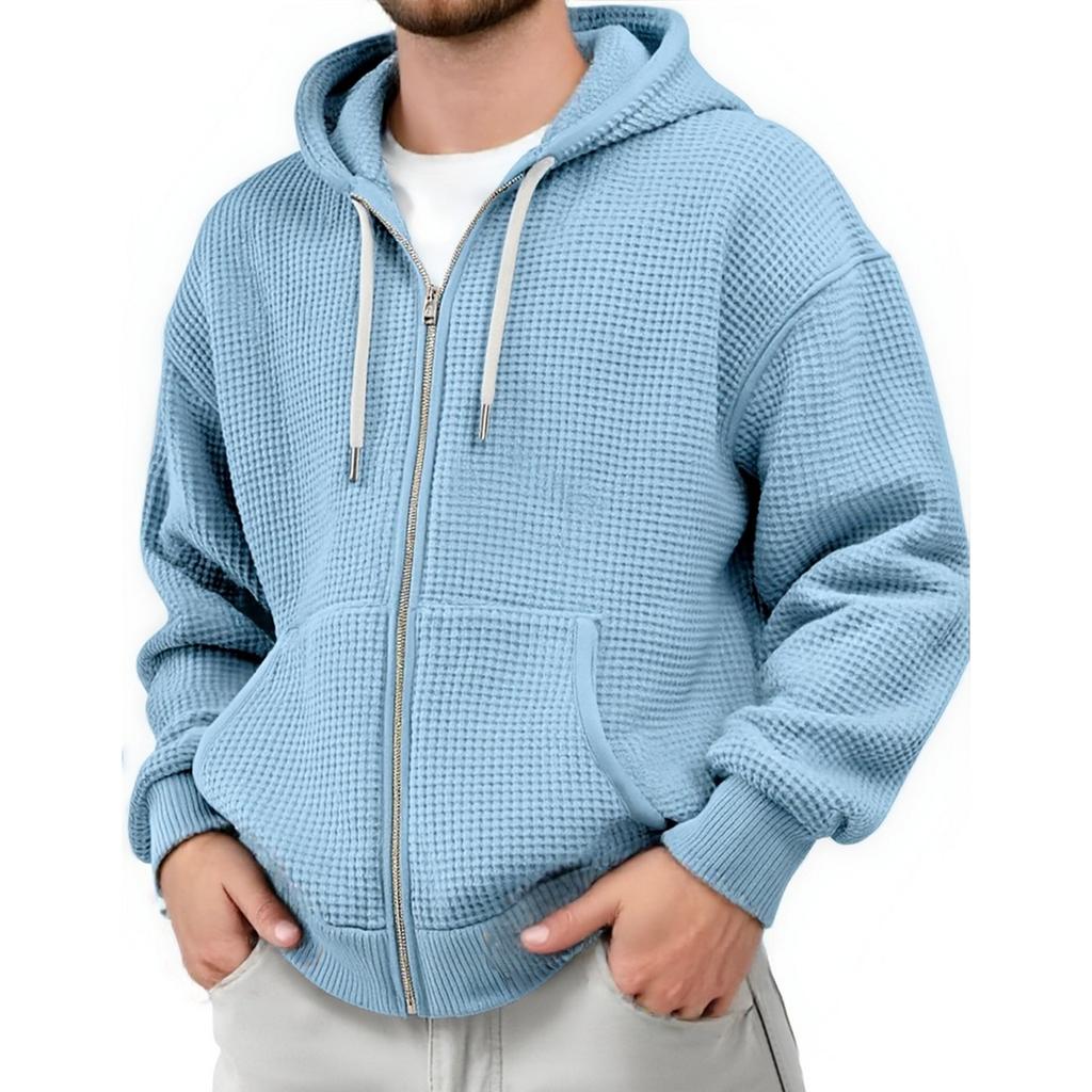 Men'S Casual Zipper Long Sleeved Sweatshirt Fashionable Cardigan Jacket