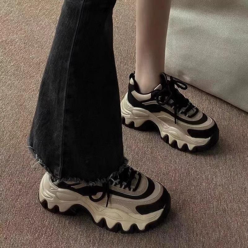 Thick-soled Dad Shoes Children's Models 2025 Autumn and Winter New Velvet Feet Small Popular Women's Sports and Leisure Shoes