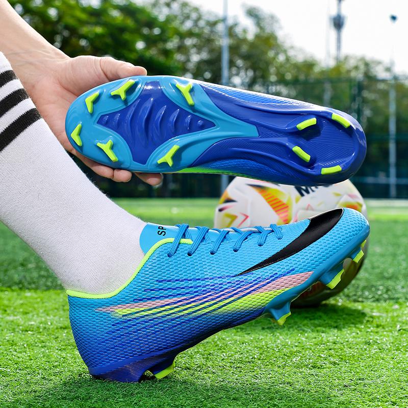 Chaussures de Football Homme Professionnelles Match de Société Futsal Crampons Longs Chaussures de Stade Ajustées Haute Qualité Adhérence Antidérapante Chaussures de Football