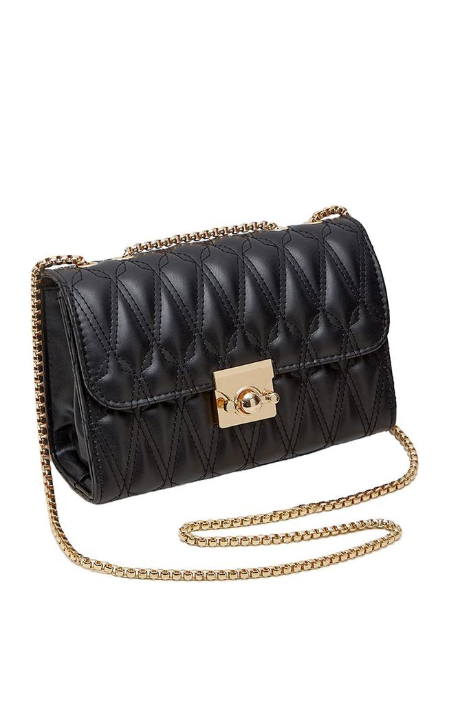 Small Crossbody Shoulder Bag with PU Black T.Y.ryanryan Women's Chain, Leather,