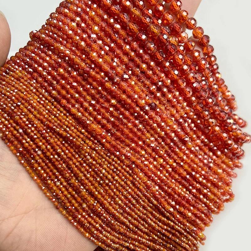 Perline in Pietra di Zircone Naturale Sfaccettata da 2mm/3mm/4mm per la Realizzazione di Bracciali Collane Anelli Catene per la Vita Accessori Gioielli Fai da Te Brillanti