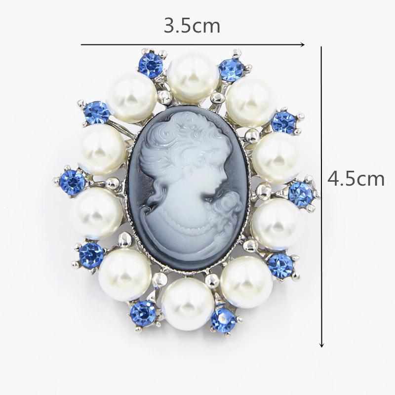Stylish European & American Vintage Cameo Queen Brooch: Elegant Woman Head Lapel Pin Accessory
