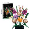 Stavební kostky Květina Květinářka Série Kytice růží Orchidej Věčná květina Plastová Sestavitelná hračka Dárek k Valentýnu Dekorace