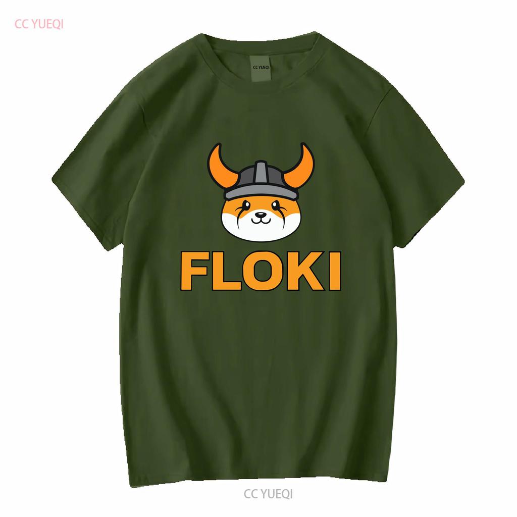 Floki Inu Memecoin Crewneck T Shirt Cryptocurrency Crypto Token long or short sleeves vintage Washed Soft Versatile Unisex