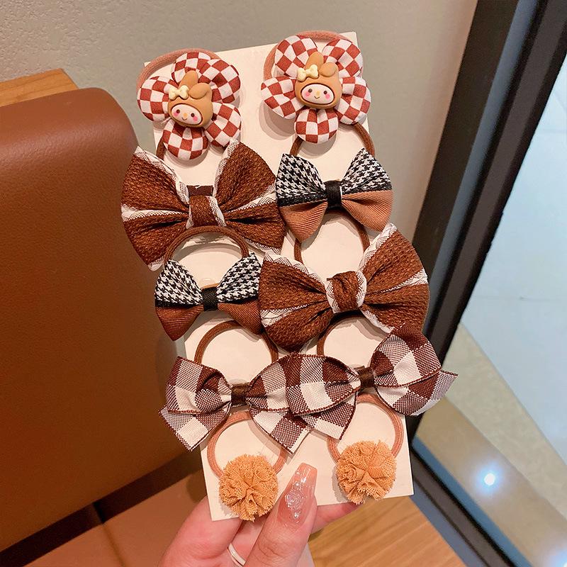 High Elasticity Milk Coffee Hair Ties for Girls - No Damage, Autumn/Winter Hair Accessories