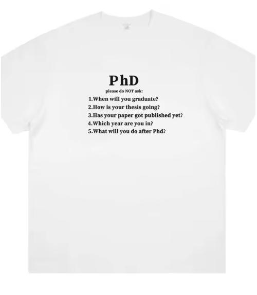 5 Слов PhD PhD Не Может Спросить PHD Веселая Английская Печатная Футболка с Коротким Рукавом Свободная Хлопковая Американская Унисекс и Женская Винтажная S