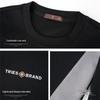 Cai Zi Men's Round Neck Colorblock Embroidered Sweatshirt