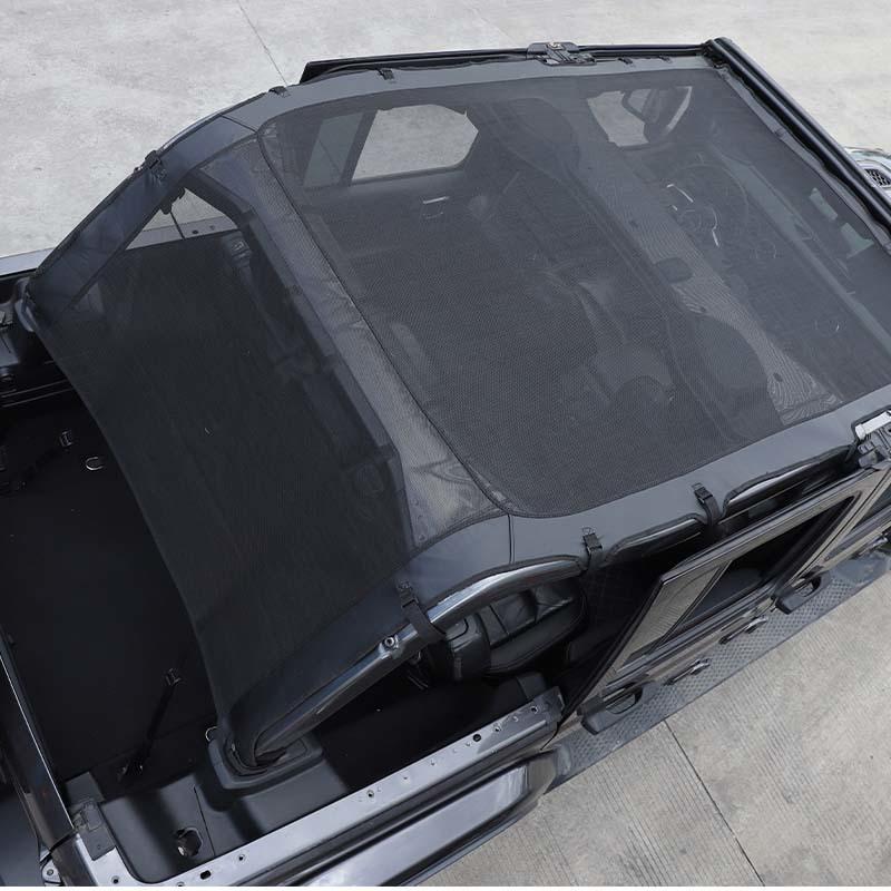 Sunshade Full Mesh Shade Top Anti-UV Leateher Top Cover for Jeep Wrangler JL 2018 Up  4-Door Version Provide UV Protection Car Accessories