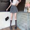 Bow Design Sense Niche Solid Pleated Suit Skirt Ladies Summer Chic Versatile High Waist A Line Half Mini Skirt