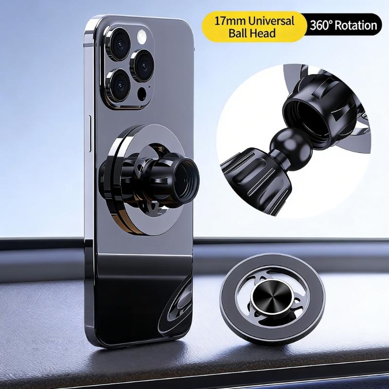 Wireless Charging Friendly Car Phone Holder Magnetic Mount Including 360° Rotation Strong Build for Devices