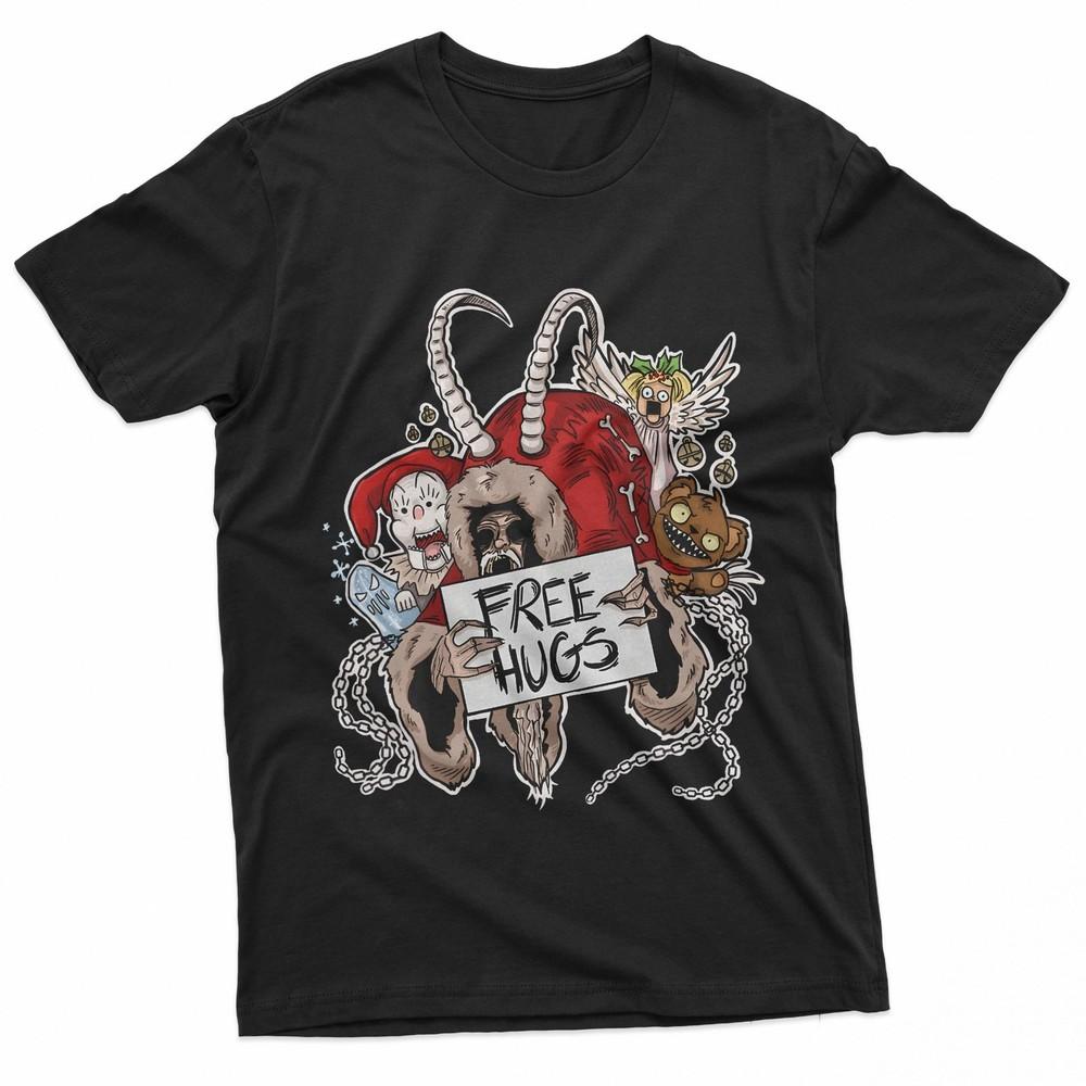 Krampusnacht Christmas Monster Krampus Free Hugs Horror TShirt Unisex T-Shirt L