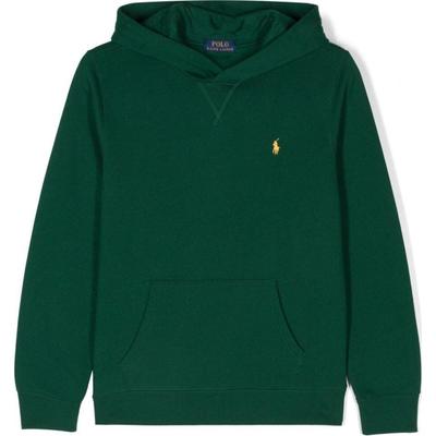 Polo Hoodie Kids Solid Color Small Pony Embroidery Hooded Pullover Long Sleeve Kids Hoodies Green 323749954-048