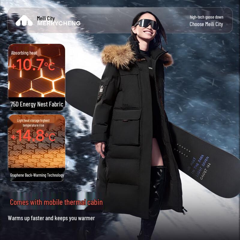 Meili City Women's Long Goose Down Jacket M561WYR009