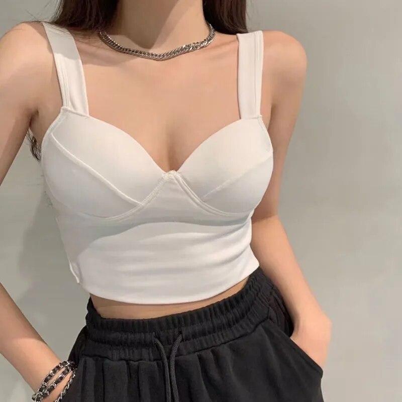 

Базовая рубашка, приталенная повседневная майка с v-образным вырезом, базовая майка без косточек, однотонные топы без рукавов для женщин