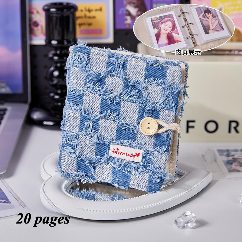 Fotoalbum im amerikanischen Stil mit Stickerei aus Denim, Mini-Fotoalbum M5, 3 Zoll, Kpop-Fotokarten-Sammelalbum, Kartenordner, Neu 2025