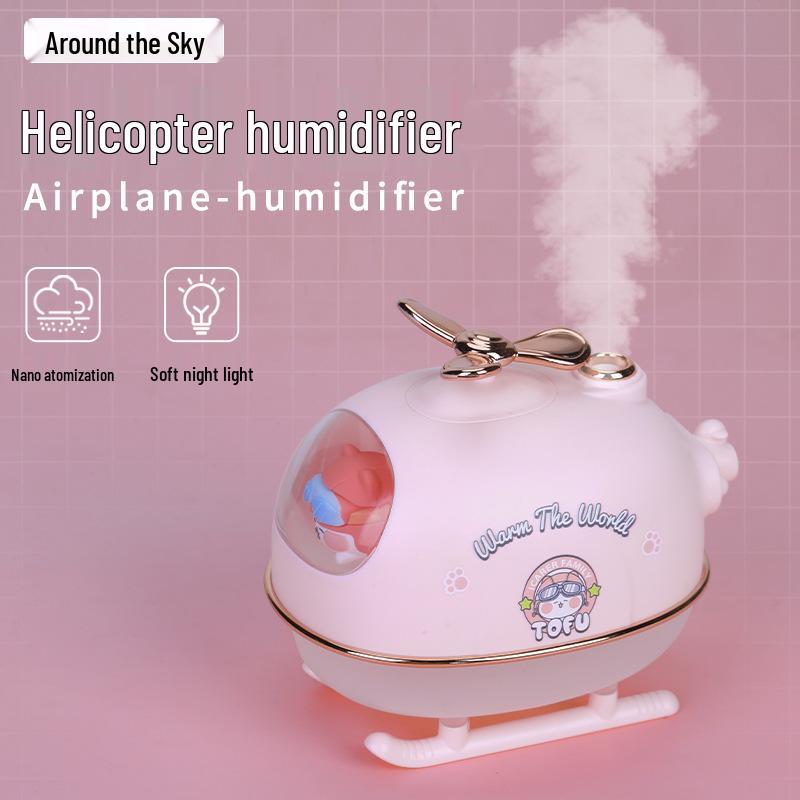 Helicopter-Shaped Desktop Humidifier: Large Mist Volume Mini Air Aromatherapy Purifier for Pets and Home
