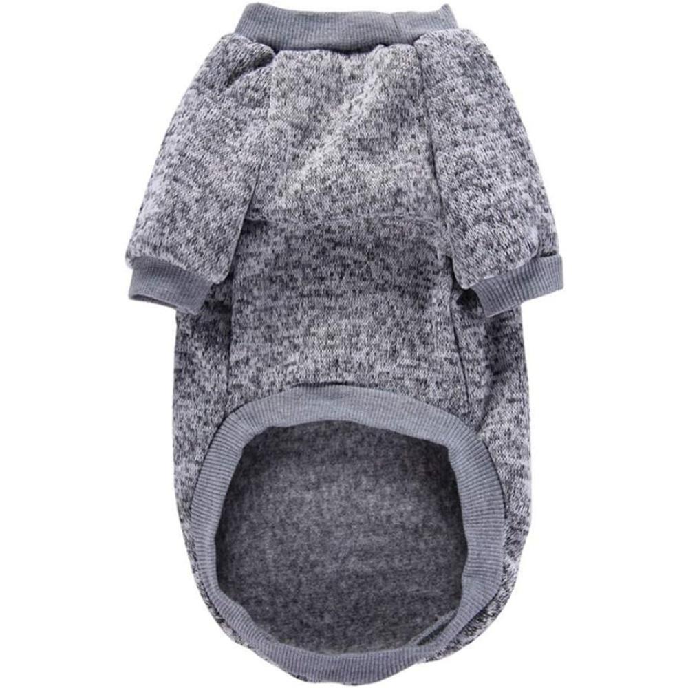 Klasyczny sweter dla psa, płaszcz polarowy dla małych i średnich psów, ciepłe ubrania dla psów i kotów, miękkie szczenięta Customes 12 kolorów (XS, Szary)