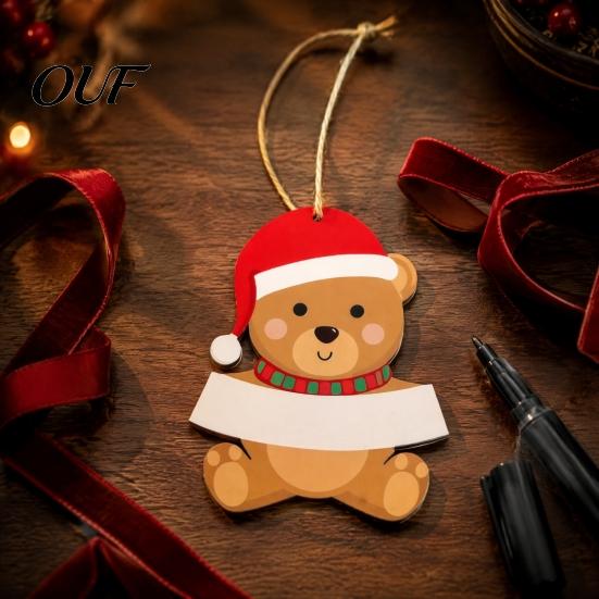 DIY Holiday Hanging Decorations Christmas Wooden Ornament, Cute Bear Gingerbread Gnome Cat Dog Personalized Winter Gifts for Tree, Party Home