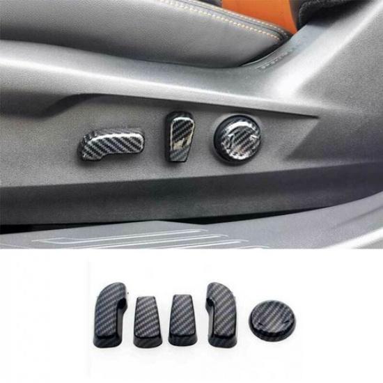 For Subaru Outback -23 Carbon Fiber Seat Adjust Handle Button Cover trim 5x